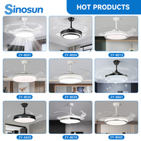 Ventilador de Techo LED Invisible Ajustable con Control Remoto de 6 Velocidades y 42 Pulgadas para Dormitorio Interior Moderno, Precio Competitivo OEM/ODM