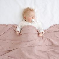 Couverture pour bébé en coton biologique pour nouveau-nés garçons et filles, couvertures en tricot crochet pour berceau, couverture d'emmaillotage pour la crèche