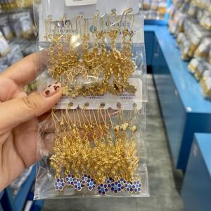 ต่างหูทอง 24k ชุบทองเหลือง ดีไซน์ดอกไม้แบบคลาสสิกสำหรับผู้หญิง จาก Jxx Fashion - Product Image 6