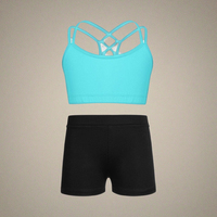 Ensemble de soutiens-gorge de sport pour enfants personnalisés Tenues de danse de gymnastique respirantes avec logo avant Short de sport à transfert de chaleur pour enfants
