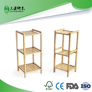 Étagère de rangement multi-niveaux en bambou simple pour la maison, étagère de rangement sur pied, étagère de rangement d'angle pour chambre et salle de bain - Product Image 5