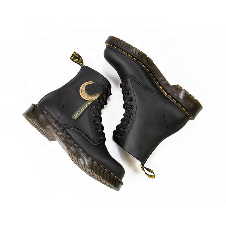 Meilleure vente 100% en cuir véritable lacets bottes martin dames goodyear chaussures