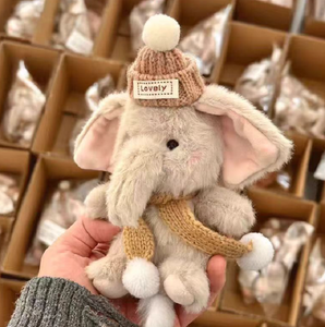 Cute Elephant Foam Plush Keychain Pendant Bag <b>Car</b> Hanging <b>Ornament</b> Stuffed Doll Custom 18cm Birthday Gift Wholesale - Product Image 5