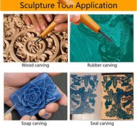 Kit de 7 outils de sculpture sur bois en acier inoxydable avec étui souple pour la sculpture manuelle, le linogravure et l'impression sur bois - Kit de linogravure DIY