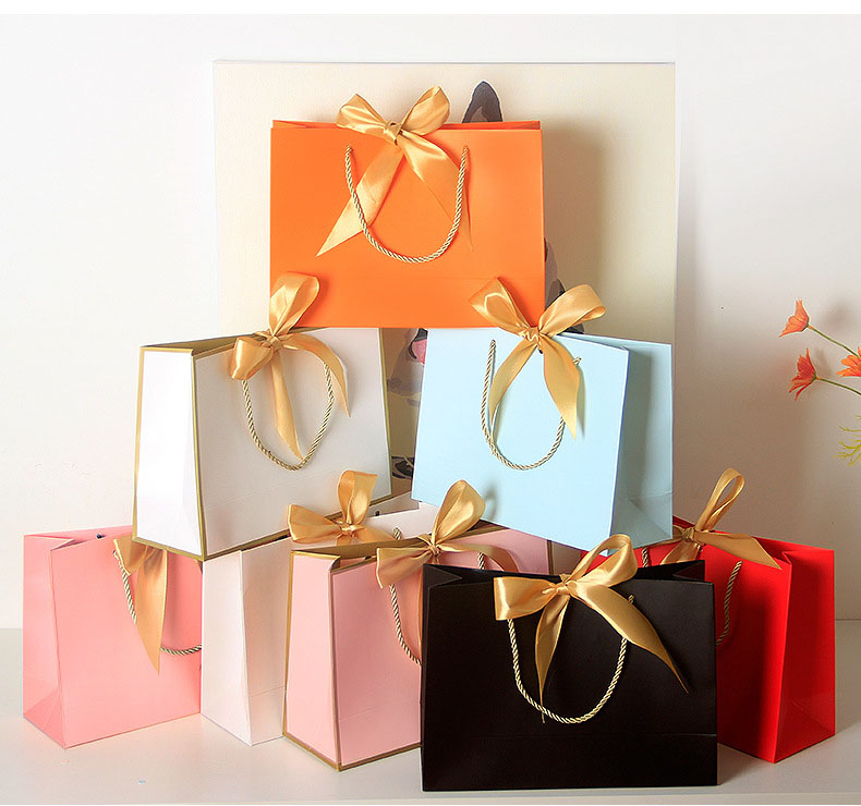 Роскошный бумажный подарочный пакет из евро, бутик-упаковка, сумка для покупок, Свадебный персонализированный Подарочный пакет с ручкой и лентой