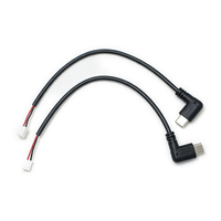 Câble d'alimentation USB-C mâle à angle droit 90 degrés vers XH2.54 2P, 200 mm, noir, avec borne 2 broches, faisceau de câbles de longueur personnalisée