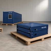 Conteneur pliable en acier industriel de 20 pieds, maison préfabriquée modulaire en kit pour bureau de chantier et espace temporaire