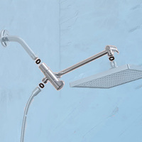 Accessoires de robinetterie de salle de bain en acier inoxydable plaqué, support de pomme de douche à jet unique réglable pour douche de pluie, salle de bain