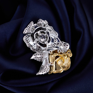 Broche de Flor de Rosa Grande para Mujer, Joyería de Boda, Moda de Invierno, Pin de Solapa, Broches de Cristal para Hermandad - Product Image 3