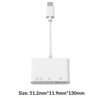 Adaptador de Tipo C a TF/SD, Lector de Tarjetas Multifunción OTG con Carga USB-C y USB de Alta Velocidad