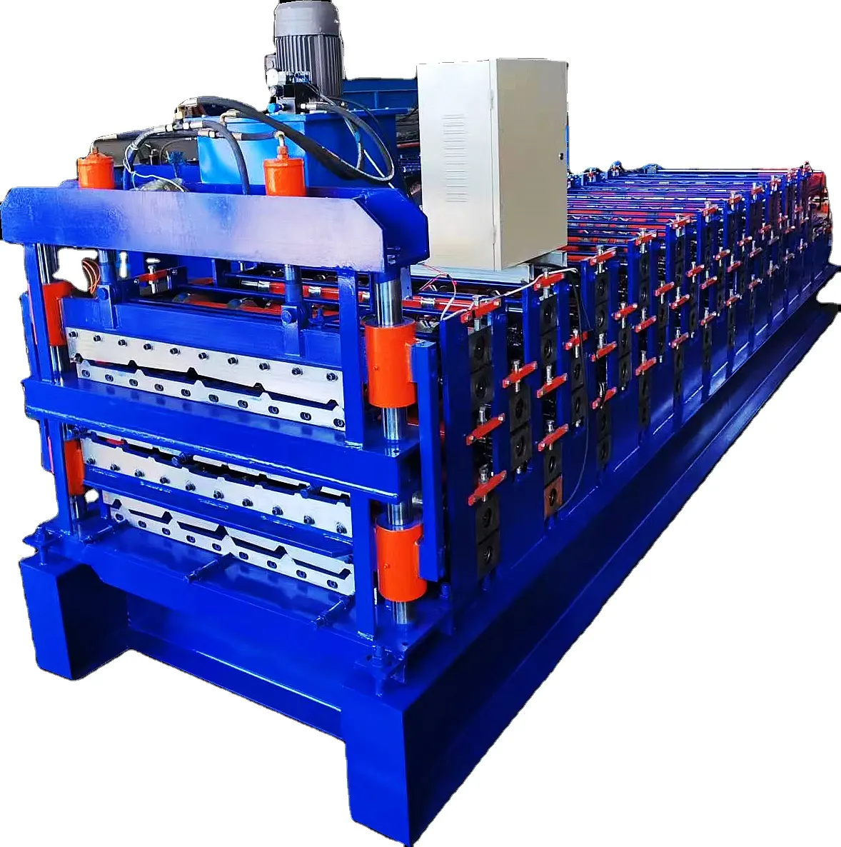 Baumaterial-Läden Kaltrollenformmaschine Dachblech-Herstellungsmaschine vollautomatische Metallmaschine