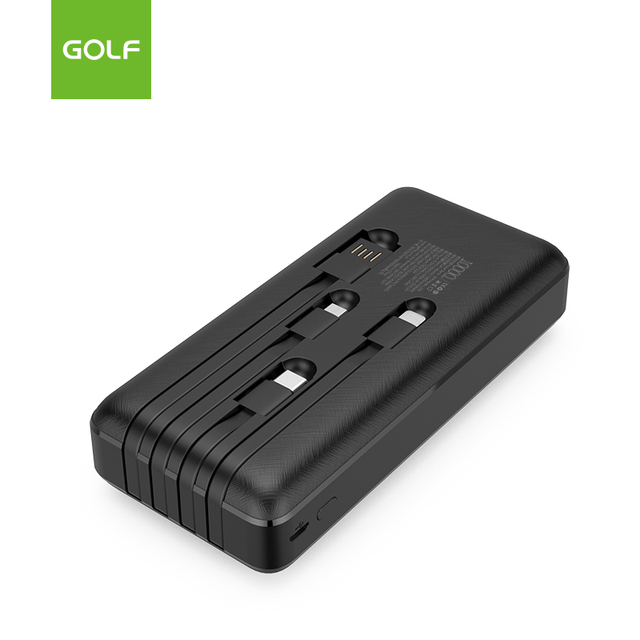Electronic Power Bank Smart Phone Polymer External Battery Charger Large Capacity Digital Power Bank 20000mah With Cable