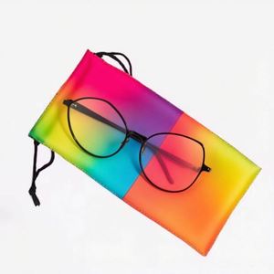 Wholesale Pricing Promotional Carry Double Drawstring Custom Material Silk Screen Printed Reading <b>Glasses</b> Sunglasses Eyeglasses - Product Image 1