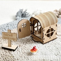 Nouveauté 2026 : Kit de maison de fée 3D en bois à construire soi-même, puzzle miniature maison d'elfe avec porte ouvrante, artisanat en bois inachevé pour enfants