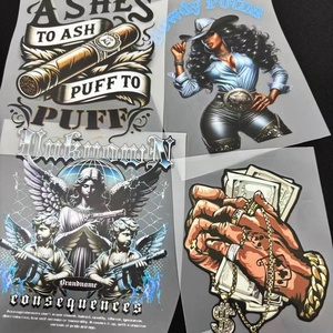 U.S. Spot Ready to Press Clothes Stickers Label <strong>Iron</strong> <strong>on</strong> Decals DTF <strong>Transfers</strong> for T Shirts Plastisol Heat Pet <strong>Transfer</strong> Printing - Product Image 2