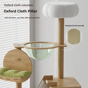 บ้านต้นไม้แมวหรูหราแบบขายส่ง คอนโดแมวหลายชั้น ที่นอนแมว ต้นไม้ลับเล็บแมว ผ้ากำมะหยี่ ถอดออกได้ ปลอดภัย ทนทาน - Product Image 2