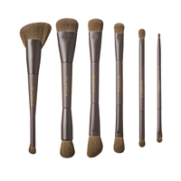 Für BEILI Custom Double-Ended Multifunktion ale Beauty Makeup Pinsel Set Hochwertige Kaffee Vegan Holzgriff Kit Box