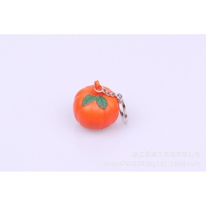 Porte-clés orange en PU avec chaîne en acier inoxydable, cadeau promotionnel portable pour sacs à dos et sacs - Product Image 1
