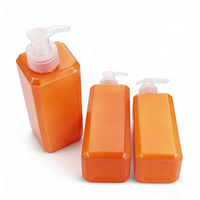 Bouteilles de conditionneur et de lotion en plastique PET carré personnalisées avec logo, 250 ml, 450 ml, 1 L, avec pompe à pression