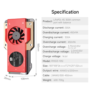 دالي تخزين الطاقة المنزلية الذكية نظام إدارة بطارية الليثيوم Uart/Rs485/Can Bt 200A 250A 400A 500A <span class=keywords><strong>Lifepo4</strong></span> <span class=keywords><strong>4S</strong></span> 12V <span class=keywords><strong>Bms</strong></span> 300A - Product Image 2