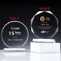 Trophées et médailles en verre cristal rond multifacettes vierges de haute qualité, en gros et à prix abordable, pour souvenirs personnalisés