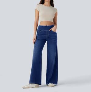 <span class=keywords><strong>Jeans</strong></span> a Vita Alta Personalizzati con Elastico in Vita, Vestibilità Lusinghiera e Snellente, Pantaloni in Denim a Zampa d'Elefante per Donna con Silhouette Eccellente - Product Image 6