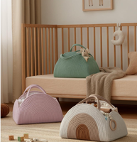 Panier à couches pour bébé multifonctionnel écologique moderne, sac fourre-tout en corde tressée en coton pratique, paniers de rangement pour maman tissés