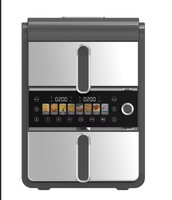 Friteuse à air double panier 10,1-20L avec contrôle numérique et écran LED, multifonction, sans huile, pour usage domestique