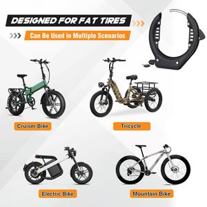 Candado de seguridad de alta resistencia para bicicleta, scooter, fatbike, MTB, con anillo de bloqueo de rueda ancha y llaves - Product Image 6