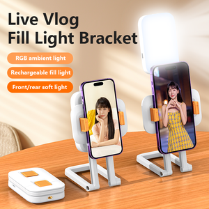 Lampe d'appoint de poche D2 <span class=keywords><strong>PRO</strong></span> <span class=keywords><strong>RGB</strong></span>, température de couleur 3 tons & <span class=keywords><strong>RGB</strong></span>, rechargeable 1000 mAh, pliable à bras articulé pour Vlog, Selfie et Maquillage - Product Image 2