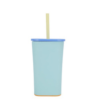Gobelet personnalisé à double paroi et à café réutilisable pour enfants avec logo, couvercle, paille pour le voyage, vente en gros, coffret cadeau