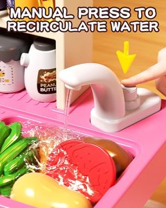 103CM Unisex Kids Cooking <b>Set</b> ABS Plastic Kitchen Toy with Sound Light <b>Spray</b> Storage for Pretend Play - Product Image 5