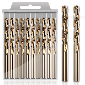 ดอกสว่านเจาะเหล็ก M35 HSS Co Twist Drill Bit 5% โคบอลต์ เคลือบ TiCN 2 ฟลุต 15 เฮลิกซ์ 55HRC สำหรับเจาะเหล็กสแตนเลส ใช้ได้กับเครื่อง CNC - Product Image 5