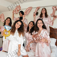 RTS 133 Colores Mujeres Novia Boda Seda Satén Kimono Batas