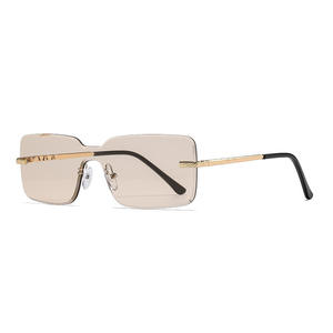 Nouvelles lunettes de soleil unisexes sans monture en métal, verres carrés dégradés rouges, protection UV400, type 3, pare-soleil, numéro de pièce 2381 - Product Image 2