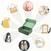 Boîte d'expédition pliable en carton ondulé rose, sans pollution, avec logo imprimé, pour vêtements et cosmétiques, type boîte avion