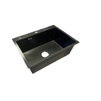 Évier de cuisine noir anti-condensation au design personnalisé, évier de cuisine en acier inoxydable SUS304