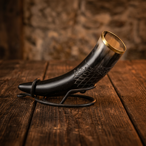 Cuerno de Vino Vikingo de Material Orgánico Pulido de Alto Brillo, con Forma de Flor, Hecho a Mano, Estilo Animal, Portátil, Decorativo, para Beber, Top B.S. - Product Image 1