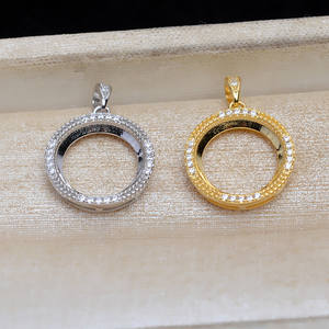 Colgante de Plata 925 para Collar, Soporte para Perla Mabe de 12.5MM, Accesorio DIY, Producto Semiterminado JG5306, Fornituras y Componentes de Joyería - Product Image 3