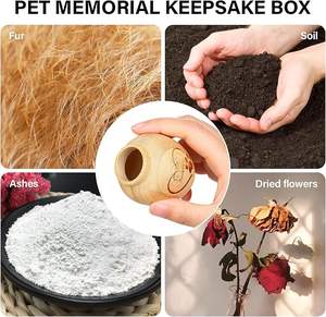 Ecologische kleine asurnen voor huisdieren (katten, honden) van bamboe, mini-herdenkingsdoosje - Product Image 4