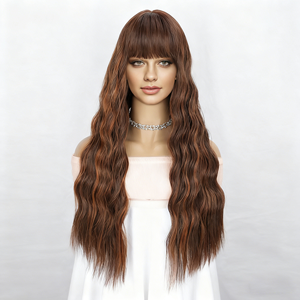 Parrucca di Lusso Europea in Capelli Umani Full Lace Personalizzata Liscia Ondulata Lunga con Meches - Product Image 1