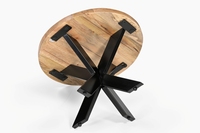 Ensemble de tables basses modernes en fer/bois, rondes, lot de 2, avec pieds pliants, meubles de salon, collection à prix de gros