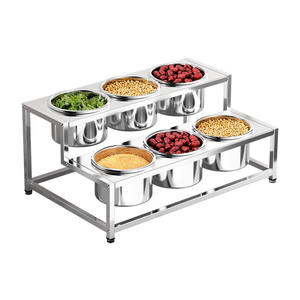 Estante para Condimentos de Acero Inoxidable de 16 cm, Juego de 2 con Compartimentos para Servicio de Buffet, Equipo de Restaurante - Product Image 1