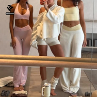 Combinaison de yoga sans dos à col halter pour femme avec logo personnalisé F5726, short moulant, vêtements de sport, body de sport, vêtements de yoga