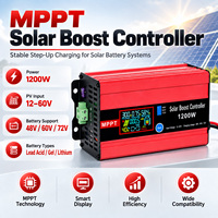 Contrôleur de charge solaire MPPT 1200W avec fonction élévateur de tension, entrée 12-60V, chargeur de batterie DC-DC 48V 60V 72V pour voiturette de golf, véhicule électrique, camping-car