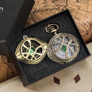 ของขวัญโบราณชุดกล่องนาฬิกาควอตซ์ Steampunk reloj <span class=keywords><strong>DR</strong></span> แปลก agamotto จี้ตาสร้อยคอนาฬิกากระเป๋าสำหรับผู้ชาย - Product Image 4