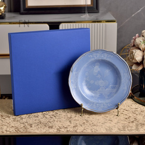 Luxury Blue Floral Ceramic Dinnerware <b>Set</b> Gold Rim Porcelain Plates Bowls Cups <b>Teapot</b> and Vases for Elegant Dining and Decor - Product Image 5