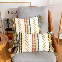 Style marocain maison décorative brodé canapé coussin macramé glands canapé jeter oreiller pour salon