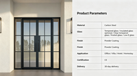 Puerta Francesa de Acero Hecha a Medida con Marco de Rotura Térmica para Proyectos de Villas, Apartamentos y Hoteles, Fábrica en China
