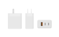Pengisi Daya GaN 3 Port 65W 2 USB C 1 USB A PD PPS QC Pengisian Cepat Adaptor Dinding untuk Laptop Smartphone Tablet